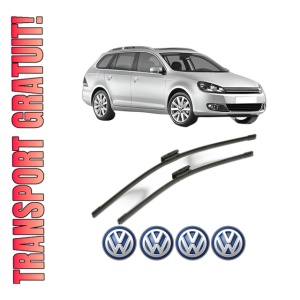 Set stergatoare Volkswagen GOLF VI Variant (AJ5) din 2009-2013, pentru parbriz auto, 2 bucati, Bosch Aerotwin Multi, din cauciuc siliconat rezistent, 4 Stickere Auto Volkswagen