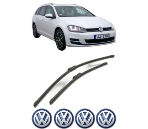Set stergatoare Volkswagen GOLF VII Variant (BA5, BV5) din 2013-2021, pentru parbriz auto, 2 bucati, Bosch Aerotwin, din cauciuc siliconat rezistent, 4 Stickere Auto Volkswagen v52111