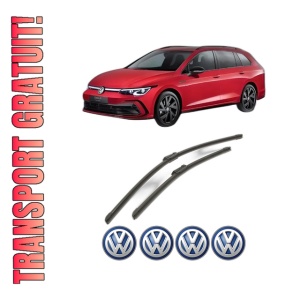 Set stergatoare Volkswagen GOLF VIII Variant (CG5, DB5) din 2020-2024, pentru parbriz auto, 2 bucati, Bosch Aerotwin, din cauciuc siliconat rezistent, 4 Stickere Auto Volkswagen