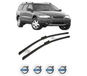 Set stergatoare VOLVO XC70 I Cross Country (295) din 1997-2007, pentru parbriz auto, 2 bucati, Bosch Aerotwin, din cauciuc siliconat rezistent, 4 Stickere Auto VOLVO v43121
