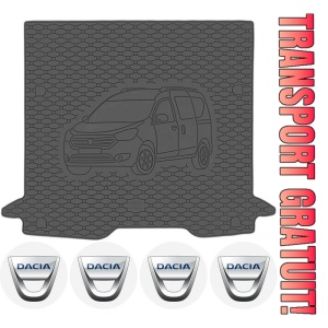 Set tavita portbagaj Dacia Dokker Van 11.2012 - prezent si 4 stickere rotunde Dacia