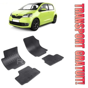 Skoda Citigo, Hatchback, fabricat din 10.2011 - 2019, set covorase auto dedicate, din cauciuc 100% Premium