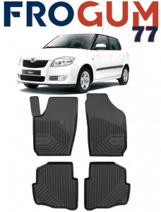Skoda Fabia I Din 2000 - 2007, Suv , Set Covorase Auto Tip Tavita Premium 3D, din cauciuc accesorii pentru autoturismul tau - masina v167925