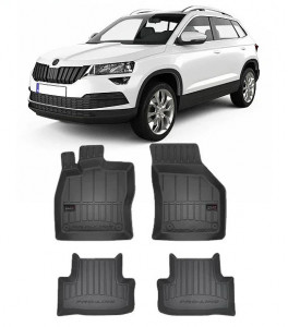 Skoda Karoq, Suv, Din 2017 - Prezent , Set Covorase Auto Tip Tavita Premium 3D, din cauciuc accesorii pentru autoturismul tau - masina v172159