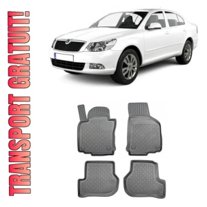 Skoda Octavia II Din 03.2004 - 01.2013, Hatchback , Set Covorase Auto Tip Tavita Premium 3D, din cauciuc
