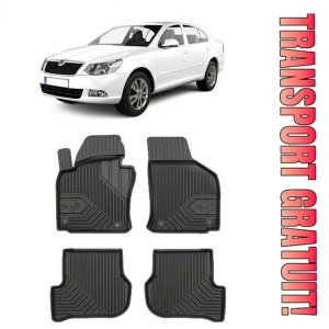 Skoda Octavia II Din 03.2004 - 01.2013, Hatchback , Set Covorase Auto Tip Tavita Premium 3D, din cauciuc