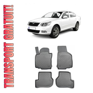 Skoda Octavia II Din 2004 - 2013 , Set Covorase Auto Tip Tavita Premium 3D, din cauciuc