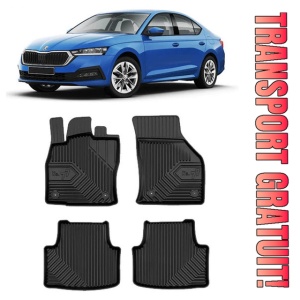 Skoda Octavia IV Din 06.2020 - Prezent, Hatchback , Set Covorase Auto Tip Tavita Premium 3D, din cauciuc