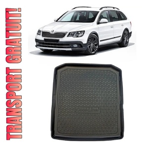 Skoda Superb III din 09.2015 - Prezent Combi Portbagaj Inferior *3, Tavita Pentru Portbagaj Lux Premium Dedicata,