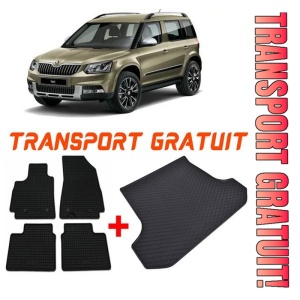 Skoda Yeti din 06.2009 - 11.2017 Suv Roata De Rezerva Normala *1, Set Covorase + tavita portbagaj auto