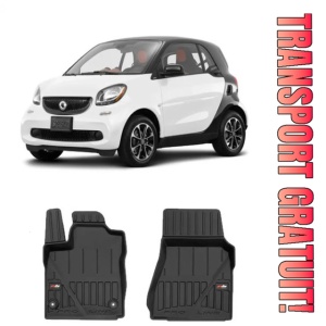 Smart Fortwo III Din 2015 - Prezent, Hatchback , Set Covorase Auto Tip Tavita Premium 3D, din cauciuc