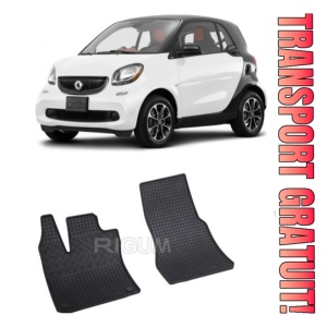 Smart Fortwo III, Hatchback, fabricat din 2015 - Prezent, set covorase auto dedicate, din cauciuc 100% Premium