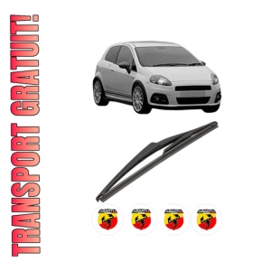 Stergator lamela spate ABARTH PUNTO din 2005 - 2015, pentru luneta auto, Valeo Silencio, din cauciuc siliconat rezistent, 4 Stickere Auto ABARTH
