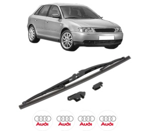 Stergator lamela spate AUDI A3 (8L1) din 1996 - 2003, pentru luneta auto, Valeo Silencio, din cauciuc siliconat rezistent, 4 Stickere Auto AUDI v21196