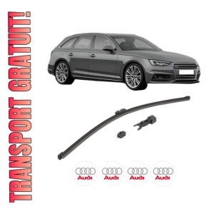 Stergator lamela spate AUDI A4 B9 Avant (8W5, 8WD) din 2015 - 2020, pentru luneta auto, Valeo HydroConnect, din cauciuc siliconat rezistent, 4 Stickere Auto AUDI