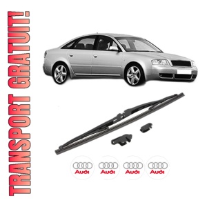 Stergator lamela spate AUDI A6 C5 (4B2, 4B4) din 1999 - 2005, pentru luneta auto, Valeo Silencio, din cauciuc siliconat rezistent, 4 Stickere Auto AUDI