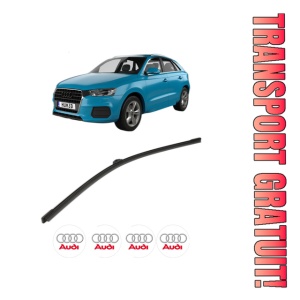 Stergator lamela spate AUDI Q3 (F3B) din 2018 - 2021, pentru luneta auto, Bosch Aerotwin, din cauciuc siliconat rezistent, 4 Stickere Auto AUDI