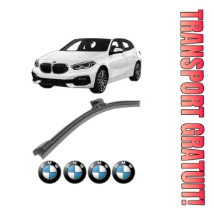 Stergator lamela spate BMW Seria 1 (F40) din 2019, pentru luneta auto, Bosch Aerotwin, din cauciuc siliconat rezistent, 4 Stickere Auto BMW