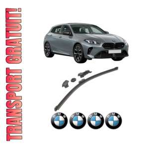Stergator lamela spate BMW Seria 1 (F70) din 2024, pentru luneta auto, Valeo HydroConnect, din cauciuc siliconat rezistent, 4 Stickere Auto BMW - Img 1