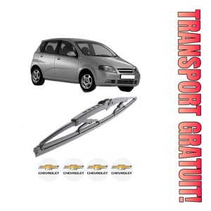 Stergator lamela spate CHEVROLET AVEO / KALOS Hatchback (T200) din 2003 - 2008, pentru luneta auto, Bosch Twin, din cauciuc siliconat rezistent, 4 Stickere Auto CHEVROLET
