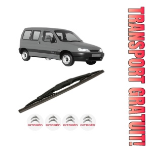 Stergator lamela spate CITROEN BERLINGO / BERLINGO FIRST MPV (MF_, GJK_, GFK_) din 1996 - 2011, pentru luneta auto, Bosch Twin, din cauciuc siliconat rezistent, 4 Stickere Auto CITROEN