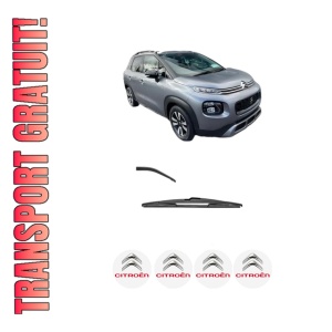 Stergator lamela spate CITROEN C3 AIRCROSS II Van (2C_, 2R_) din 2019, pentru luneta auto, Valeo Silencio, din cauciuc siliconat rezistent, 4 Stickere Auto CITROEN