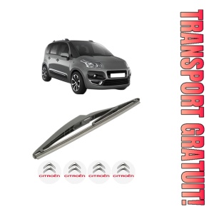 Stergator lamela spate CITROEN C3 PICASSO (SH_) din 2008 - 2017, pentru luneta auto, Bosch Twin, din cauciuc siliconat rezistent, 4 Stickere Auto CITROEN - Img 1