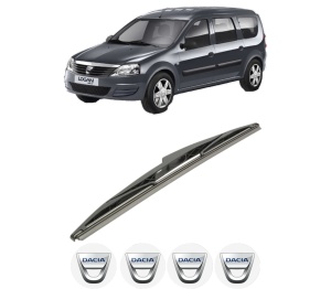 Stergator lamela spate DACIA LOGAN MCV (KS_) din 2007 - 2013, pentru luneta auto, Bosch Twin, din cauciuc siliconat rezistent, 4 Stickere Auto DACIA v28200