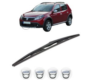 Stergator lamela spate DACIA SANDERO din 2008 - 2013, pentru luneta auto, Valeo Silencio, din cauciuc siliconat rezistent, 4 Stickere Auto DACIA v20416