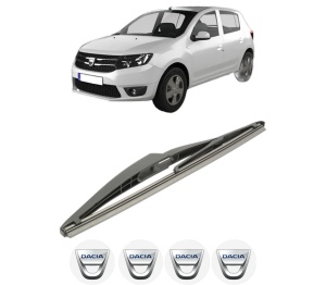 Stergator lamela spate DACIA SANDERO II din 2012, pentru luneta auto, Bosch Twin, din cauciuc siliconat rezistent, 4 Stickere Auto DACIA v27391