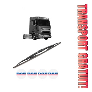 Stergator lamela spate DAF XF II din 2021, pentru luneta auto, Bosch Twin, din cauciuc siliconat rezistent, 4 Stickere Auto DAF