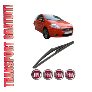 Stergator lamela spate FIAT PUNTO (199_) din 2005 - 2015, pentru luneta auto, Valeo Silencio, din cauciuc siliconat rezistent, 4 Stickere Auto FIAT