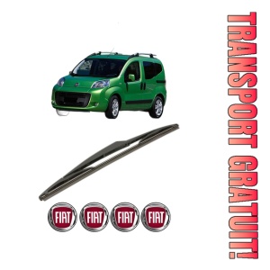 Stergator lamela spate FIAT QUBO (225_) din 2008, pentru luneta auto, Bosch Twin, din cauciuc siliconat rezistent, 4 Stickere Auto FIAT