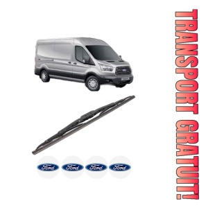 Stergator lamela spate FORD TRANSIT V363 Van (FCD, FDD) din 2013 - 2024, pentru luneta auto, Bosch Twin, din cauciuc siliconat rezistent, 4 Stickere Auto FORD