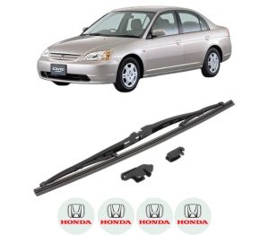 Stergator lamela spate HONDA CIVIC VII Saloon (ES, ET) din 2001 - 2005, pentru luneta auto, Valeo Silencio, din cauciuc siliconat rezistent, 4 Stickere Auto HONDA v20836
