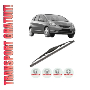 Stergator lamela spate HONDA JAZZ III (GE_, GG_, GP_, ZA_) din 2008 - 2014, pentru luneta auto, Valeo Silencio, din cauciuc siliconat rezistent, 4 Stickere Auto HONDA
