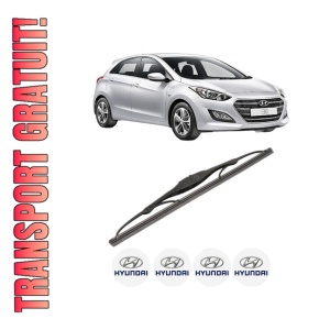 Stergator lamela spate HYUNDAI i30 (GD) din 2011 - 2016, pentru luneta auto, Valeo Silencio, din cauciuc siliconat rezistent, 4 Stickere Auto HYUNDAI