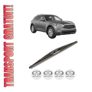 Stergator lamela spate INFINITI QX70 din 2013, pentru luneta auto, Valeo Silencio, din cauciuc siliconat rezistent, 4 Stickere Auto INFINITI