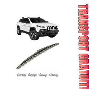 Stergator lamela spate JEEP CHEROKEE VAN (KL) din 2014 - 2018, pentru luneta auto, Bosch Twin, din cauciuc siliconat rezistent, 4 Stickere Auto JEEP