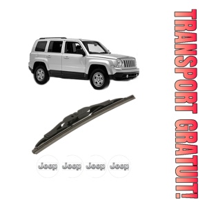 Stergator lamela spate JEEP PATRIOT (MK74) din 2007 - 2017, pentru luneta auto, Bosch Twin, din cauciuc siliconat rezistent, 4 Stickere Auto JEEP