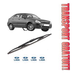 Stergator lamela spate LADA PRIORA Hatchback (2172) din 2008 - 2015, pentru luneta auto, Bosch Twin, din cauciuc siliconat rezistent, 4 Stickere Auto LADA