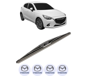 Stergator lamela spate MAZDA 2 Hatchback (DL, DJ) din 2014, pentru luneta auto, Valeo Silencio, din cauciuc siliconat rezistent, 4 Stickere Auto MAZDA v18676