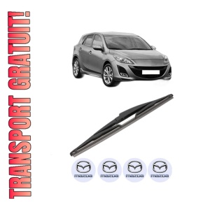 Stergator lamela spate MAZDA 3 (BL) din 2008 - 2014, pentru luneta auto, Valeo Silencio, din cauciuc siliconat rezistent, 4 Stickere Auto MAZDA