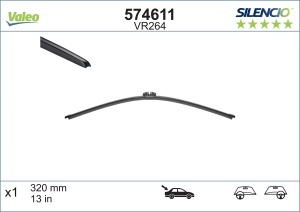 Stergator lamela spate MERCEDES-BENZ A-CLASS (W177) din 2018 - 2019, pentru luneta auto, Valeo Silencio Xtrm, din cauciuc siliconat rezistent, 4 Stickere Auto MERCEDES-BENZ v17983