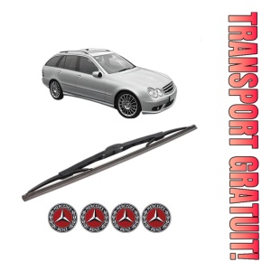 Stergator lamela spate MERCEDES-BENZ C-CLASS T-Model (S203) din 2001 - 2007, pentru luneta auto, Bosch Twin, din cauciuc siliconat rezistent, 4 Stickere Auto MERCEDES-BENZ