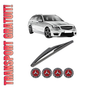 Stergator lamela spate MERCEDES-BENZ C-CLASS T-Model (S204) din 2007 - 2014, pentru luneta auto, Valeo Silencio, din cauciuc siliconat rezistent, 4 Stickere Auto MERCEDES-BENZ