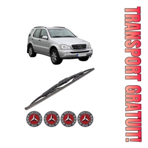 Stergator lamela spate MERCEDES-BENZ M-CLASS (W163) din 1998 - 2005, pentru luneta auto, Bosch Twin, din cauciuc siliconat rezistent, 4 Stickere Auto MERCEDES-BENZ