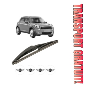 Stergator lamela spate MINI MINI COUNTRYMAN (R60) din 2010 - 2016, pentru luneta auto, Bosch Twin, din cauciuc siliconat rezistent, 4 Stickere Auto MINI
