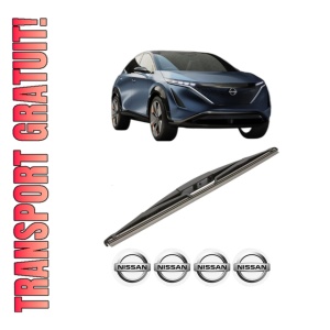 Stergator lamela spate NISSAN ARIYA (FE0) din 2020, pentru luneta auto, Valeo Silencio, din cauciuc siliconat rezistent, 4 Stickere Auto NISSAN