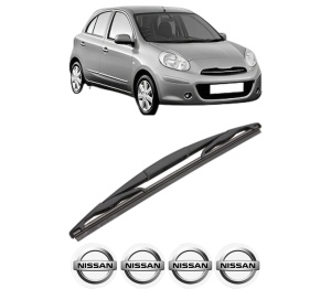 Stergator lamela spate NISSAN MICRA IV (K13K, K13KK) din 2010 - 2015, pentru luneta auto, Valeo Silencio, din cauciuc siliconat rezistent, 4 Stickere Auto NISSAN v18796